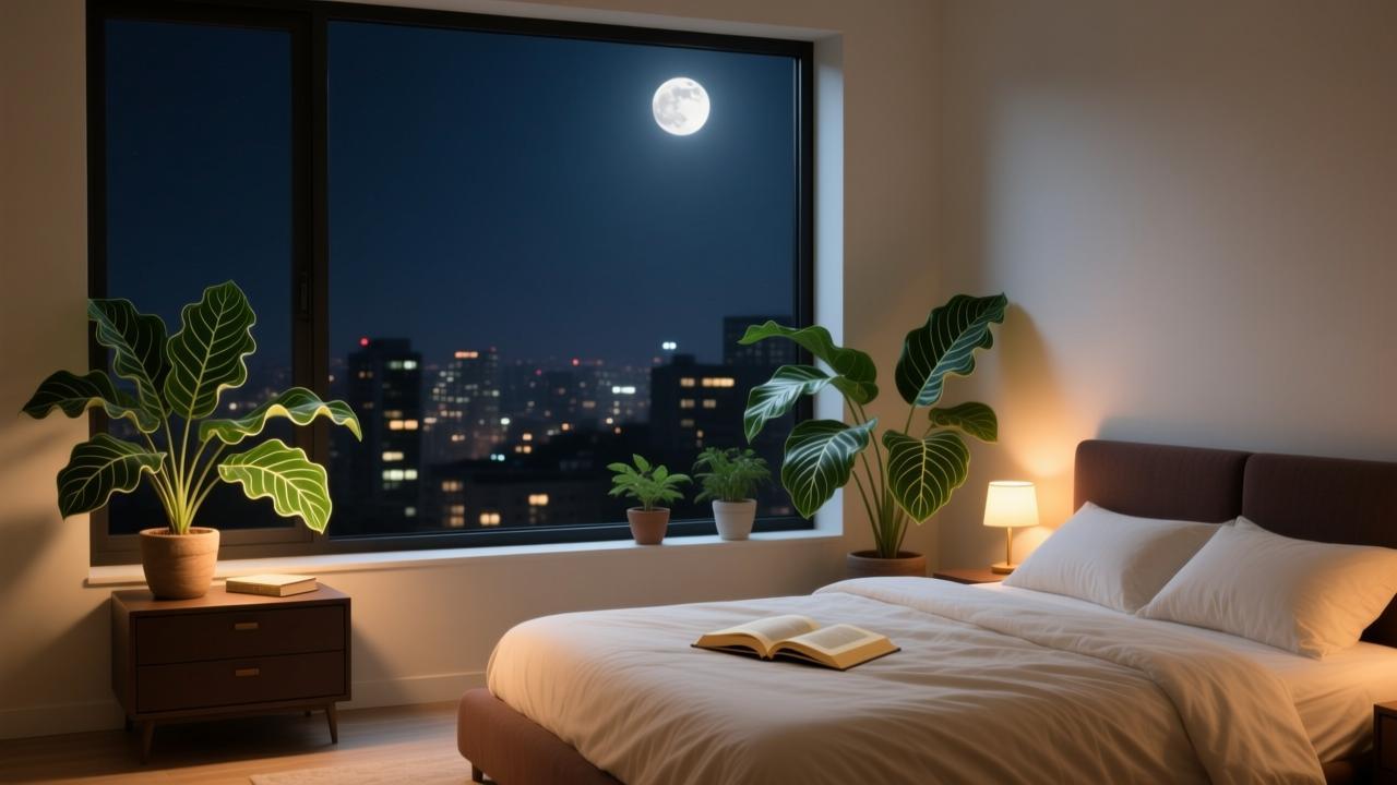 卧室治愈布局：飘窗上的绿植伴眠实景