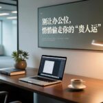 现代职场办公位事业布局与能量场调整示意图