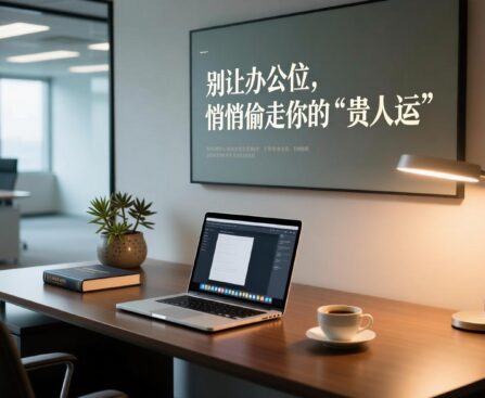 现代职场办公位事业布局与能量场调整示意图