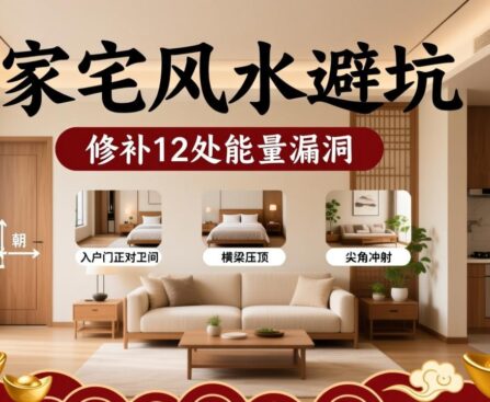 现代客厅环境心理学风水避坑与能量平衡效果图