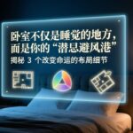 卧室布局心理对比图：左侧展现了电磁场与床位不稳导致的潜意识焦虑，右侧展现了靠山位与清爽环境构筑的能量防护罩。