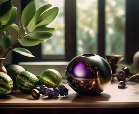 A peaceful living space decorated with feng shui items that promote well-being and positive energy.